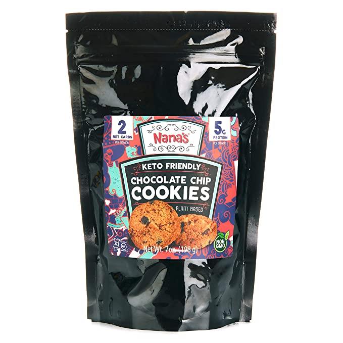 Nana's Keto Chocolate Chip Cookies - Keto Friendly Cookies, No Gluten, Grain, or Preservatives -  (7 Ounce - Bag)